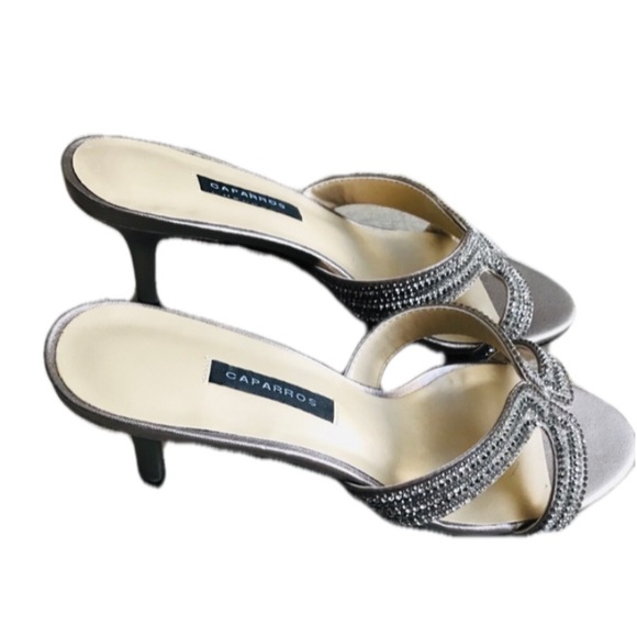 ๐New NWT Caparros Rhinestones ~ 2inches Heeled Sandals Summer Time Lightweight - Picture 6 of 10